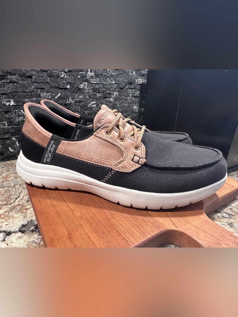Skechers Slip-ins On The Go Flex Size 8.5 Palmilla Boat Shoe Brown Black